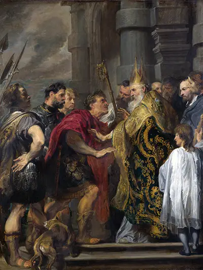 Saint Ambrose barring Theodosius from Milan Cathedral Anthony van Dyck